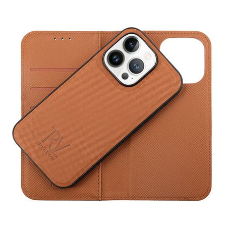 Rvelon iPhone 14 Pro Etui Detachable Wallet Case Brun