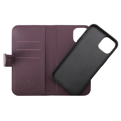 Rvelon iPhone 14 Pro Etui Detachable Wallet Case Lilla