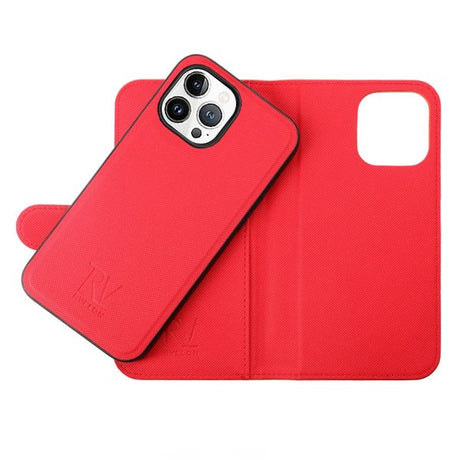 Rvelon iPhone 14 Pro Etui Detachable Wallet Case Rød