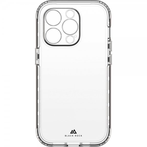 Black Rock iPhone 14 Pro Deksel 360° Real Glass Case Svart Klar