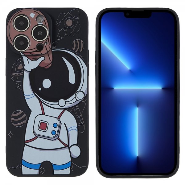 iPhone 14 Pro Deksel Astronaut Svart Brun