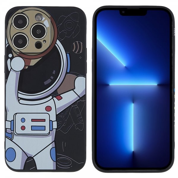 iPhone 14 Pro Deksel Astronaut Svart Grå