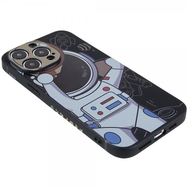 iPhone 14 Pro Deksel Astronaut Svart Grå