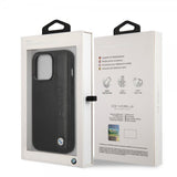 BMW iPhone 14 Pro Deksel Big Logo Stripe Svart