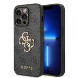 Guess iPhone 14 Pro Deksel Big Metal Logo Grå