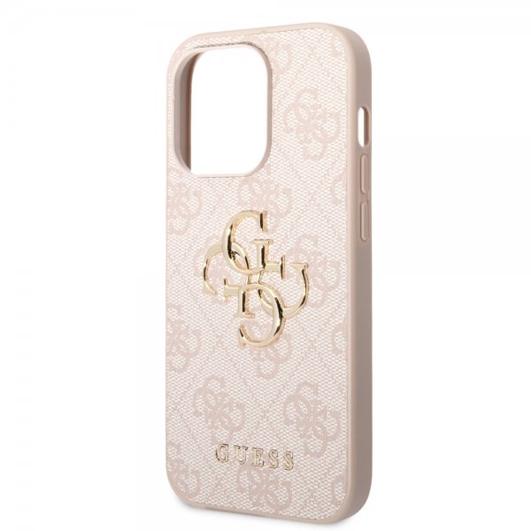 Guess iPhone 14 Pro Deksel Big Metal Logo Rosa