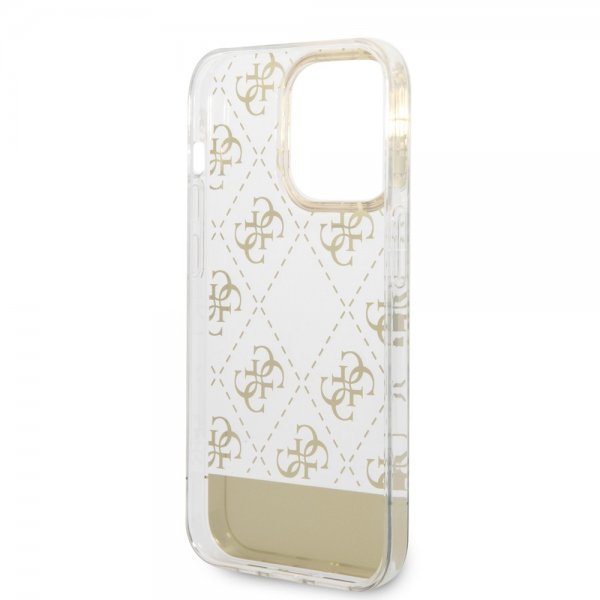 Guess iPhone 14 Pro Deksel Bottom Stripe Script Logo Gull