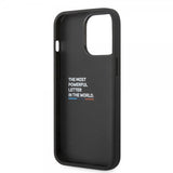 BMW iPhone 14 Pro Deksel Carbon Effect Printed Logo Svart