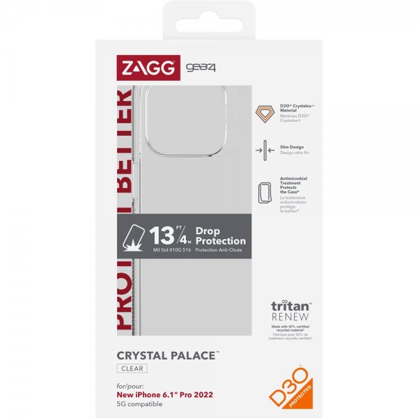 Gear4 iPhone 14 Pro Deksel Crystal Palace Clear