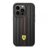 Ferrari iPhone 14 Pro Deksel Embossed Stripes Rød