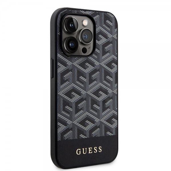 Guess iPhone 14 Pro Deksel G Cube MagSafe Svart