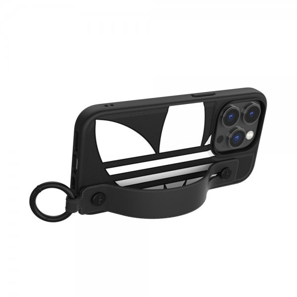 Adidas iPhone 14 Pro Deksel Handstrap Case Svart Hvit