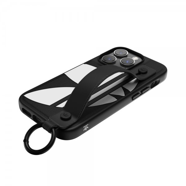 Adidas iPhone 14 Pro Deksel Handstrap Case Svart Hvit