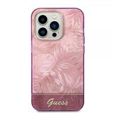 Guess iPhone 14 Pro Deksel Jungle Rosa