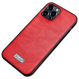 Sulada iPhone 14 Pro Deksel Skinntekstur Rød