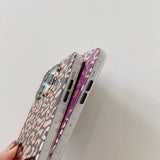iPhone 14 Pro Deksel Leopardmønster Lilla