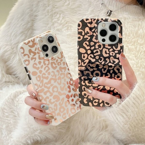 iPhone 14 Pro Deksel Leopardmønster Lilla