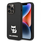 Karl Lagerfeld iPhone 14 Pro Deksel Liquid Silicone Choupette Svart
