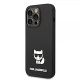 Karl Lagerfeld iPhone 14 Pro Deksel Liquid Silicone Choupette Svart
