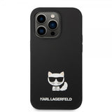Karl Lagerfeld iPhone 14 Pro Deksel Liquid Silicone Choupette Svart