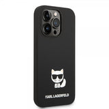 Karl Lagerfeld iPhone 14 Pro Deksel Liquid Silicone Choupette Svart