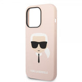 Karl Lagerfeld iPhone 14 Pro Deksel Liquid Silicone Karl Rosa