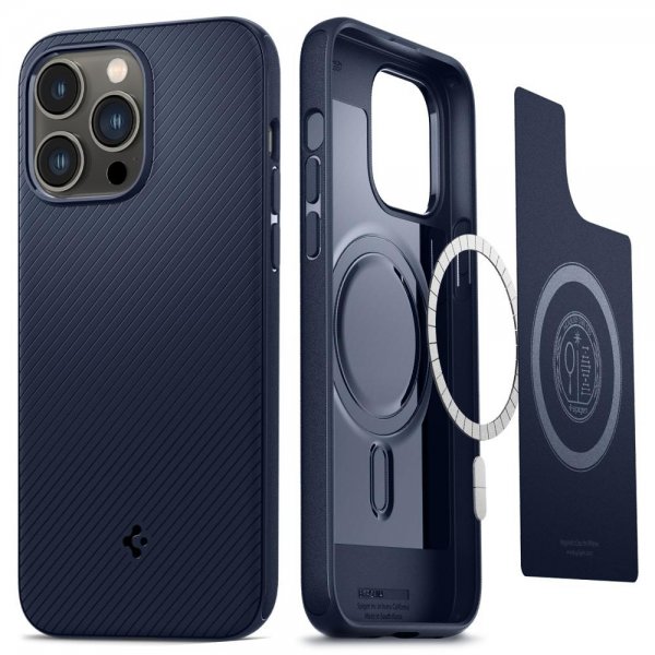 Spigen iPhone 14 Pro Deksel Mag Armor MagFit Navy Blue