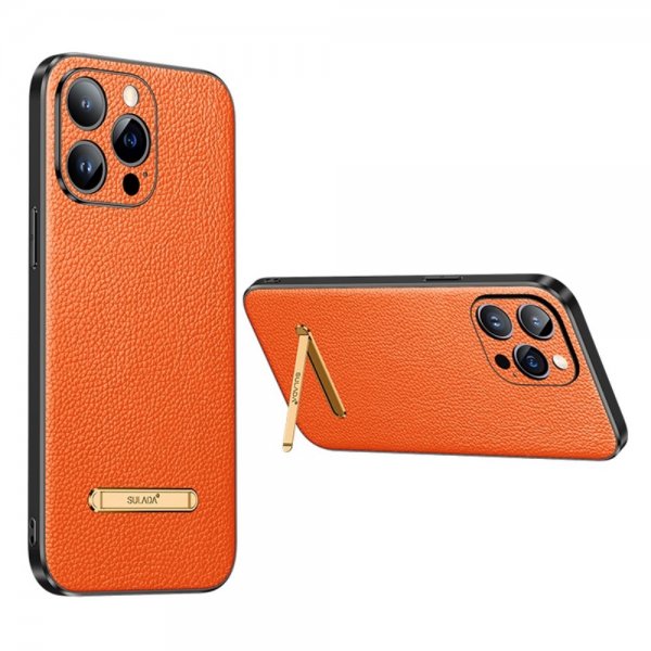 Sulada iPhone 14 Pro Deksel med Stativ Oransje