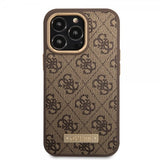 Guess iPhone 14 Pro Deksel Metal Plate Logo MagSafe Brun