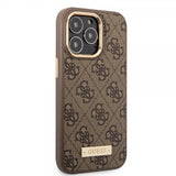 Guess iPhone 14 Pro Deksel Metal Plate Logo MagSafe Brun