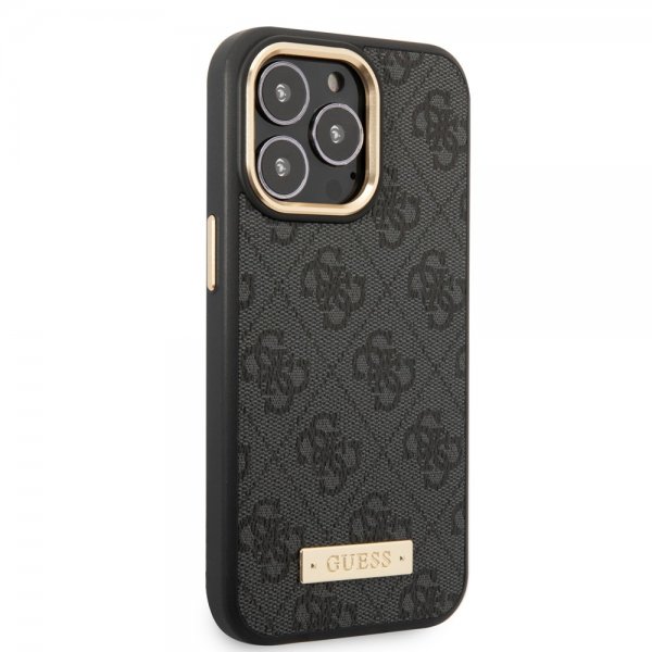 Guess iPhone 14 Pro Deksel Metal Plate Logo MagSafe Svart