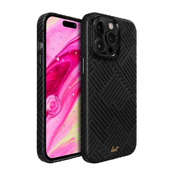 LAUT iPhone 14 Pro Deksel Motif MagSafe Black Lines