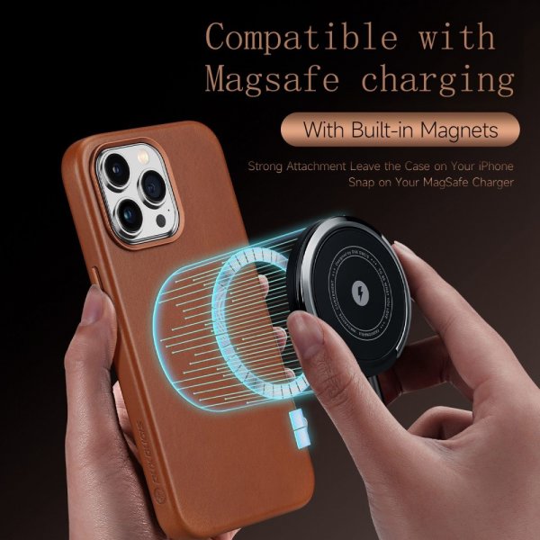 Dux Ducis iPhone 14 Pro Deksel Naples Series MagSafe Lysebrun
