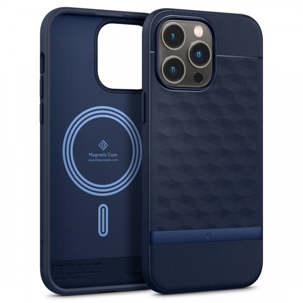 Caseology iPhone 14 Pro Deksel Parallax Mag Midnight Blue
