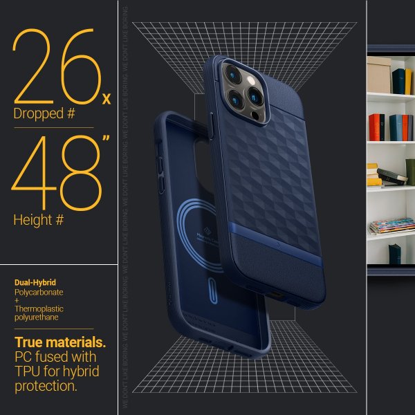 Caseology iPhone 14 Pro Deksel Parallax Mag Midnight Blue