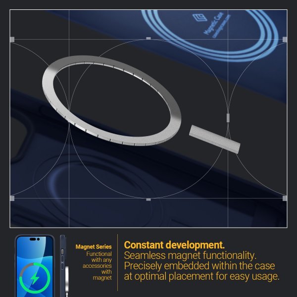 Caseology iPhone 14 Pro Deksel Parallax Mag Midnight Blue