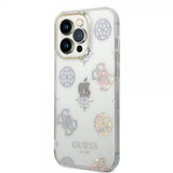 Guess iPhone 14 Pro Deksel Peony Glitter Hvit