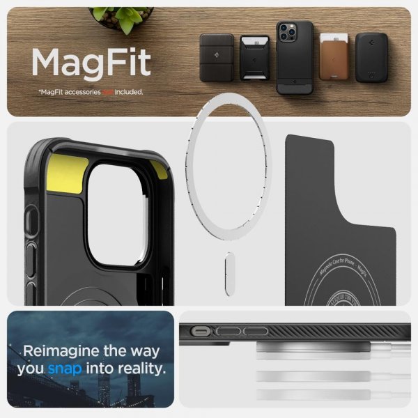 Spigen iPhone 14 Pro Deksel Rugged Armor MagFit Matte Black