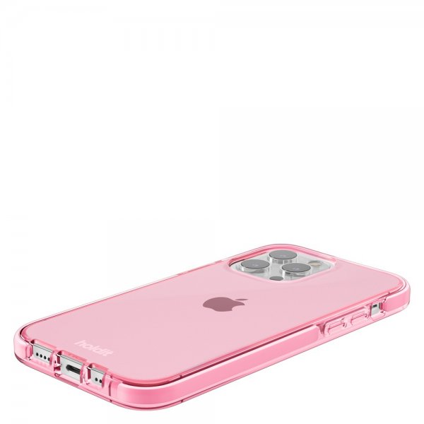 holdit iPhone 14 Pro Deksel Seethru Bright Pink