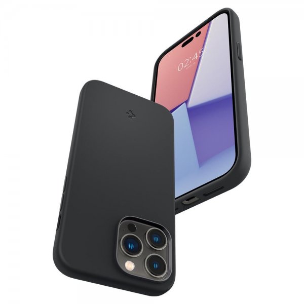 Spigen iPhone 14 Pro Deksel Silicone Fit MagFit Svart