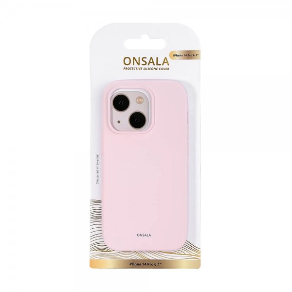 Onsala iPhone 14 Pro Deksel Silikon Chalk Pink