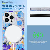 iPhone 14 Pro Deksel Spring Series MagSafe Blåa Blomster