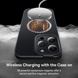 Baseus iPhone 14 Pro Deksel Synthetic Fiber MagSafe Svart