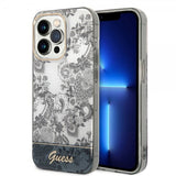 Guess iPhone 14 Pro Deksel Toile de Jouy Grå