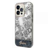 Guess iPhone 14 Pro Deksel Toile de Jouy Grå