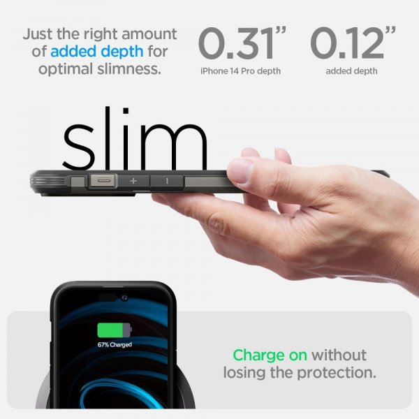 Spigen iPhone 14 Pro Deksel Tough Armor MagFit Gunmetal