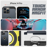 Spigen iPhone 14 Pro Deksel Tough Armor MagFit Metal Slate