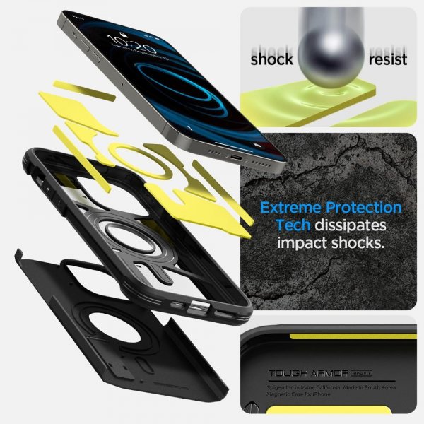 Spigen iPhone 14 Pro Deksel Tough Armor MagFit Svart
