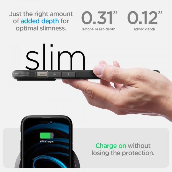 Spigen iPhone 14 Pro Deksel Tough Armor MagFit Svart