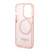 Guess iPhone 14 Pro Deksel Translucent MagSafe Rosa